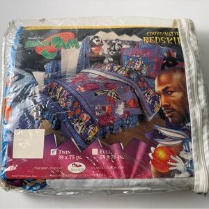 Space Jam Twin Bed Skirt New in Bag 39X75 Michael Jordan Looney Toons